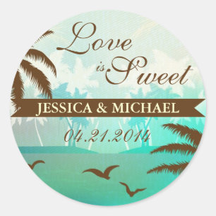 Adesivo Teal Scenic Beach Love é Sweet Sticker