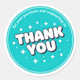 Adesivo Teal Stars Thank You Business Sticker
