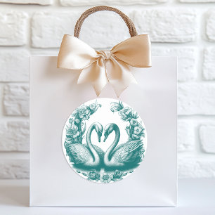 Adesivo Teal Swan Lake Wedding Favor Sticker