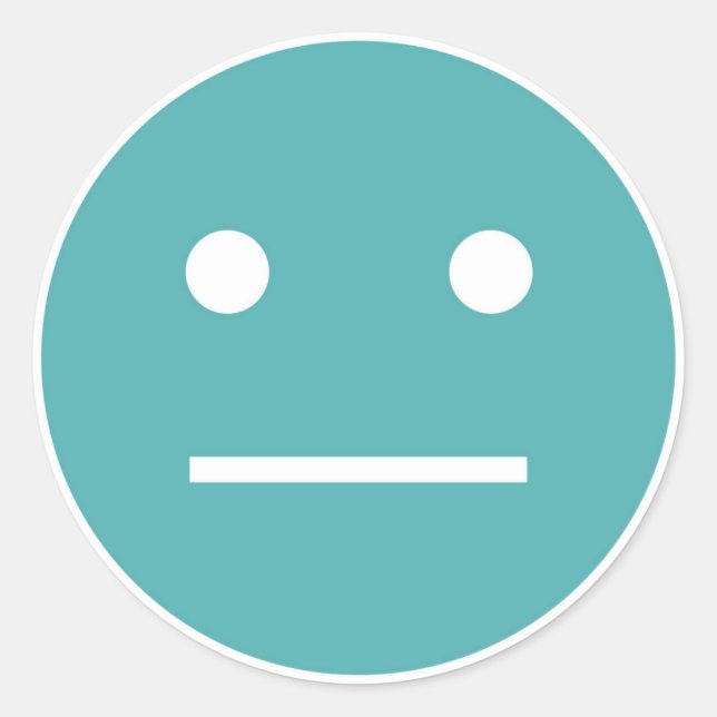 Adesivo Teal vazio face emoji (Frente)