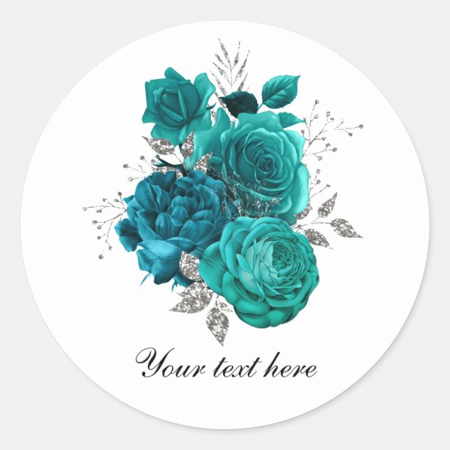 Adesivo Teal WEdding roses customizable (Frente)