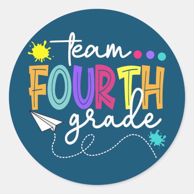 Adesivo Team 4th Fourth Grade Teacher Student Back To (Frente)
