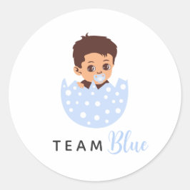 Adesivo Team Blue Newborn Baby Boy In Hatched Egg 