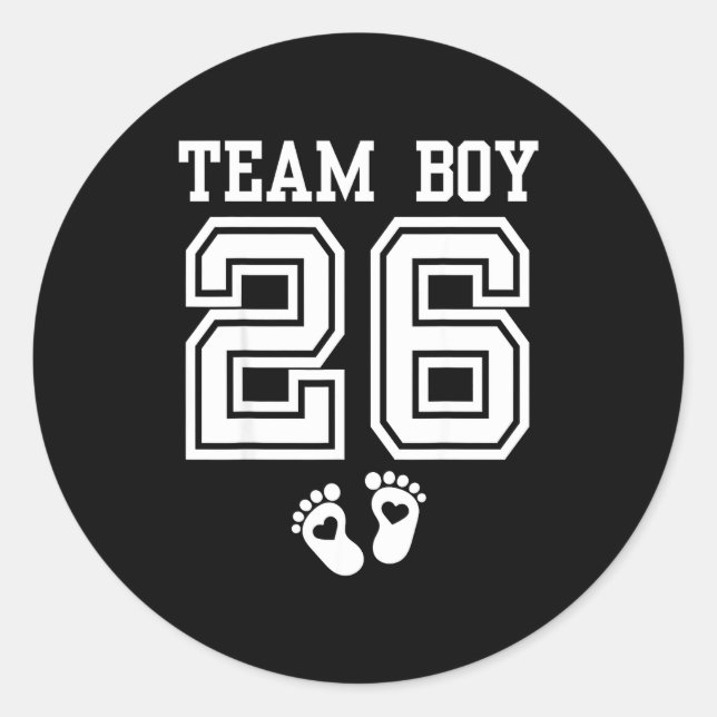 Adesivo Team Boy 2026 Gender Reveal Baby Shower Matching F (Frente)