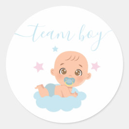 Adesivo Team Boy, Baby Boy Blue Gender Revement
