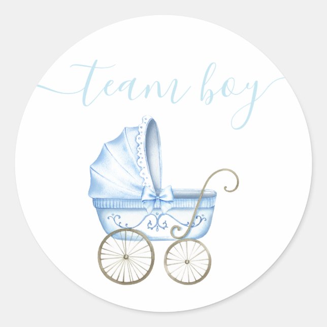 Adesivo Team Boy, Blue Stroller - Revelação de Gênero (Frente)