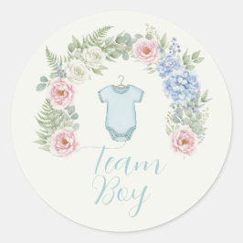 Adesivo Team Boy Botanical Gender Reveal Sticker