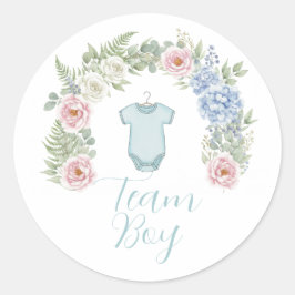 Adesivo Team Boy Botanical Gender Reveal Sticker