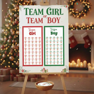 Adesivo team boy: christmas gender reveal stickers