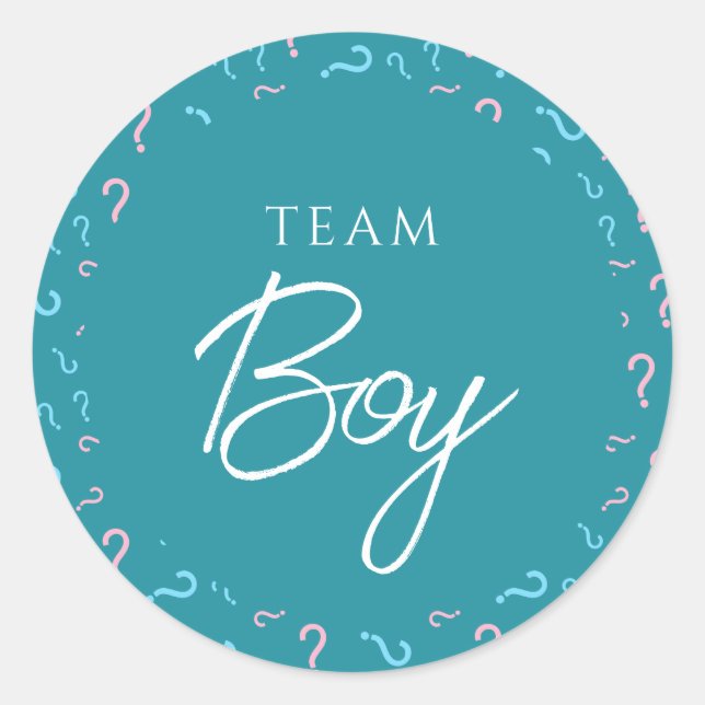 Adesivo Team Boy Gender Reveal Blue (Frente)