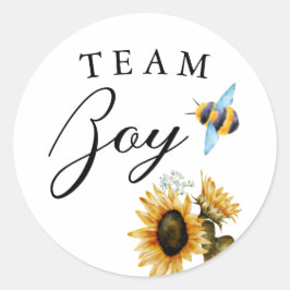Adesivo Team Boy Gender Reveal Blue Bee Voting