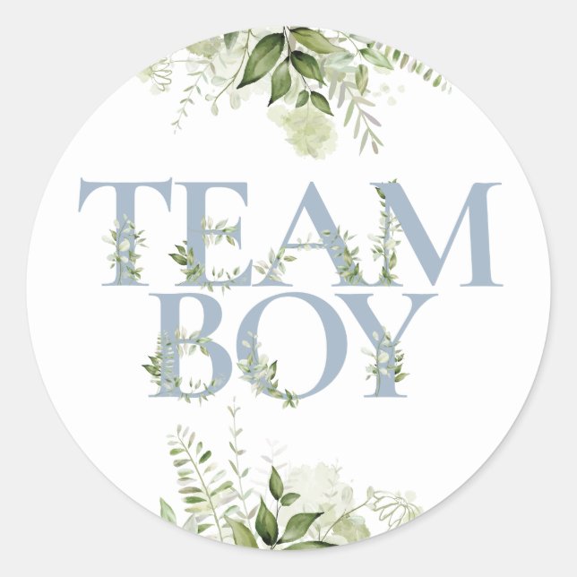 Adesivo Team Boy Greenery Floral Gênero Revenda Voto (Frente)