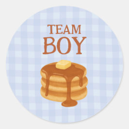 Adesivo Team Boy Little Pancake Brunch Theme Gender Reveal