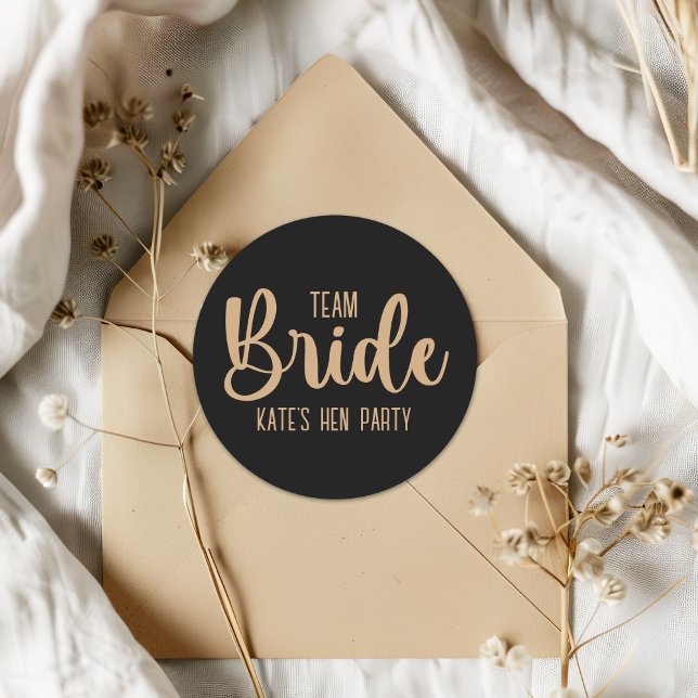 Adesivo Team Bride Elegant Bachelorette Party (Criador carregado)