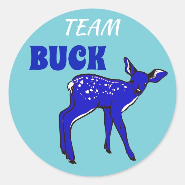 Adesivo "Team Buck" Revelação Azul de Gênero (Frente)