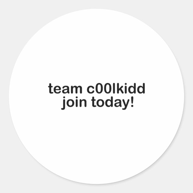 Adesivo Team C00lkidd Join Today Kids Funny Quote Cool Kid (Frente)
