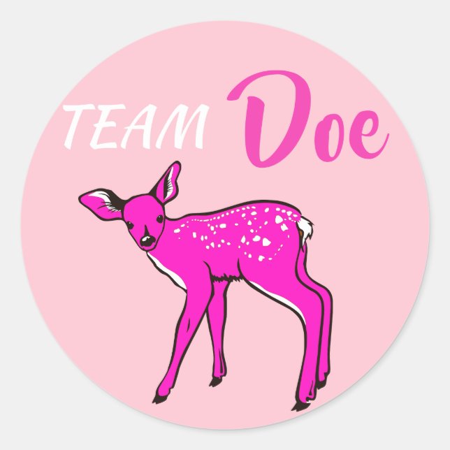 Adesivo "Team Doe" - Revelação Rosa de Gênero (Frente)
