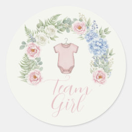 Adesivo Team Girl Botanical Gender Reveal Sticker
