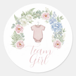 Adesivo Team Girl Botanical Gender Reveal Sticker