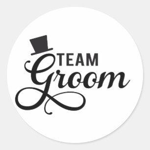 Adesivo Team Groom com chapéu, design de texto para t-shir