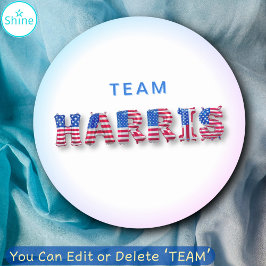 Adesivo TEAM HARRIS Kamala Harris EUA Flag Balloon Letters