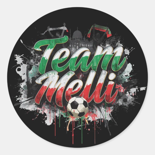 Adesivo Team Melli - o apelido da equipe do Irã (Frente)