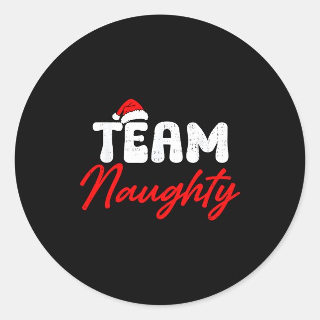 Adesivo Team Naughty Funny Christmas Couple Matching Team  (Frente)