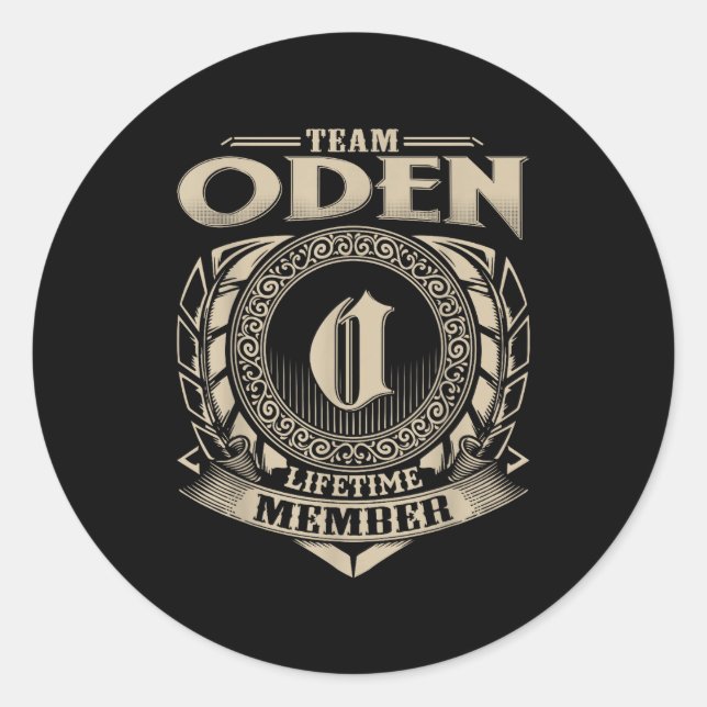 Adesivo Team Oden Lifetime Member Funny Oden Family Name V (Frente)