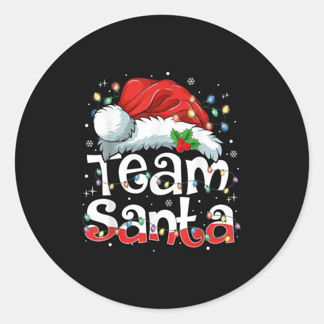 Adesivo Team Santa Claus Christmas Family Matching Pajama  (Frente)
