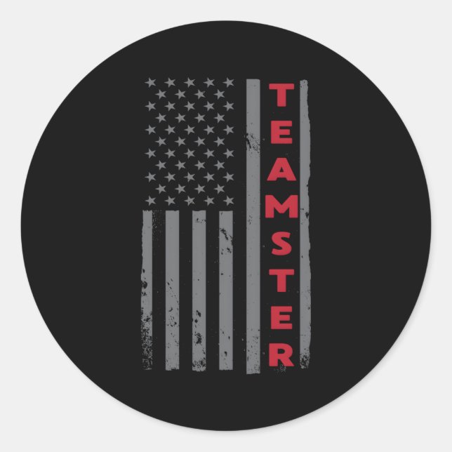Adesivo Teamster American Flag Patriotic Truck Driver Us T (Frente)
