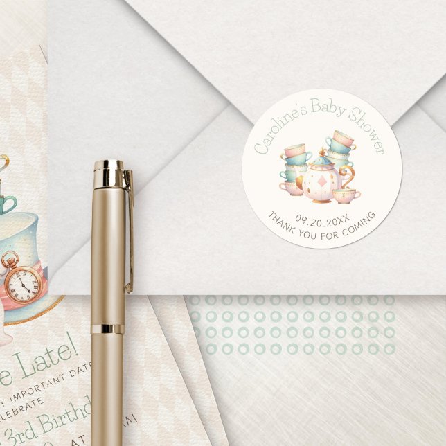 Adesivo Teapot Teacups Chá Maravilha Aniversário (Criador carregado)