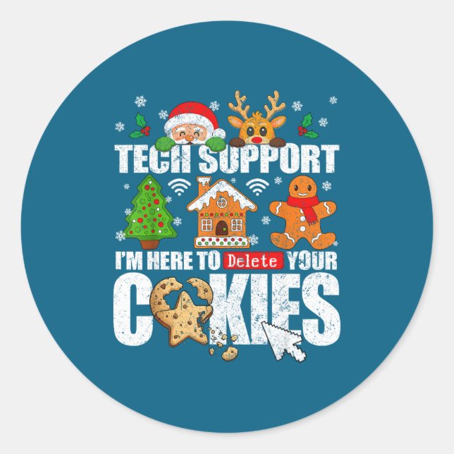 Adesivo Tech Suprt Christmas Cookies Women Men Funny Chris (Frente)