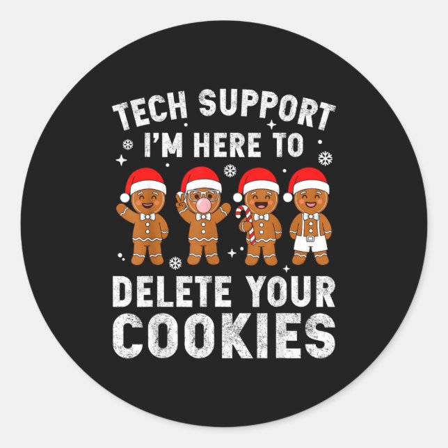 Adesivo Tech Suprt Christmas Cookies Women Men Funny Chris (Frente)