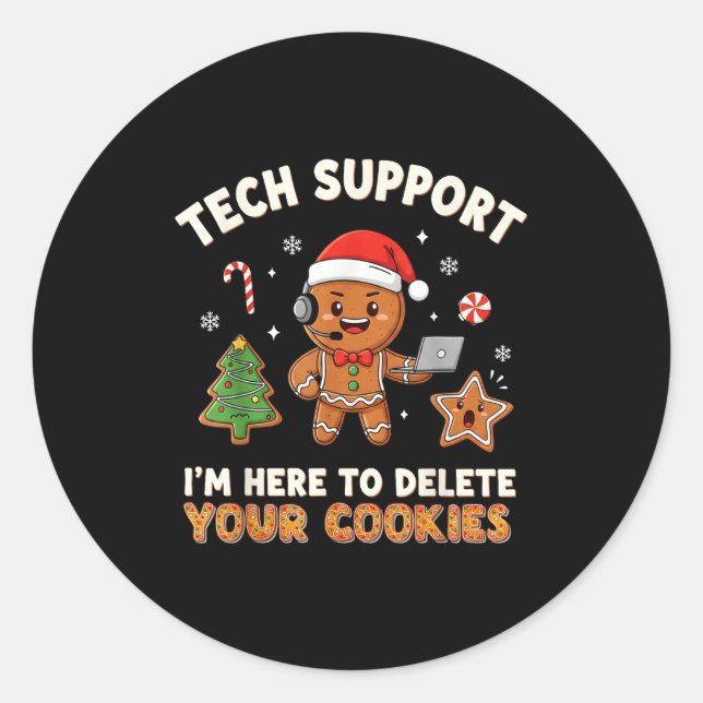 Adesivo Tech Suprt Christmas Cookies Women Men Funny Chris (Frente)