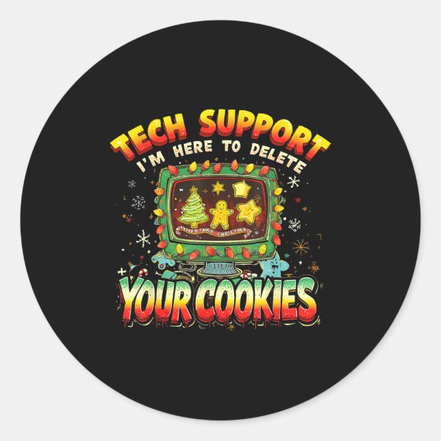 Adesivo Tech Suprt Delete Your Cookies Christmas Meme  (Frente)