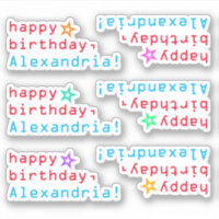 Techie "feliz aniversário" + Star Shell Stickers