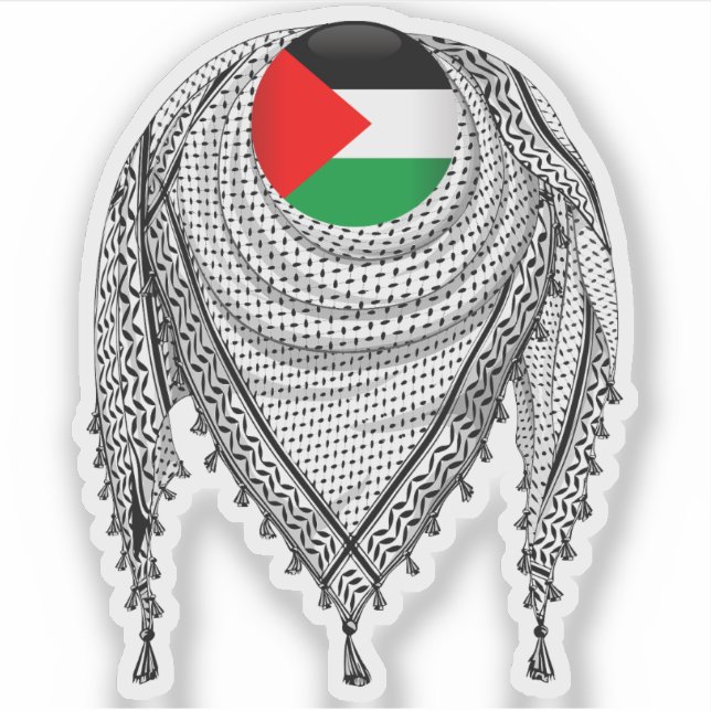 Adesivo Tecido Tradicional do Keffiyeh Scarf Palestino (Frente)