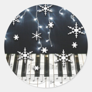 Adesivo Teclado Floco de Neve Piano Natal
