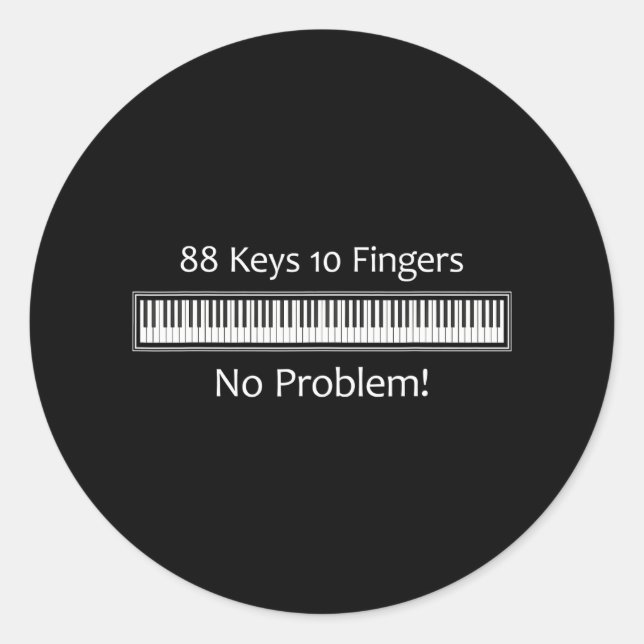 Adesivo Teclas 88 10 Dedos Teclado Piano sem problema (Frente)
