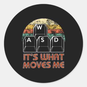 Adesivo Teclas de Jogo Retro Wasd Engraçado Design para Ga
