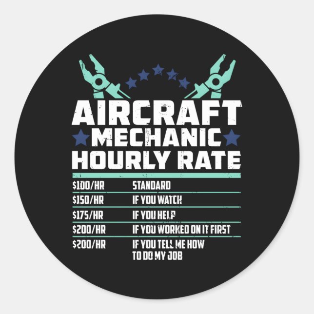 Adesivo Técnico de avião mecânico de Engenheiro (Frente)