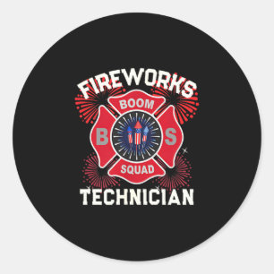 Adesivo Técnico de fogos de artifício engraçado segurança 