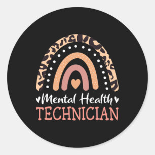 Adesivo Técnico de Saúde Mental Leopard Rainbow