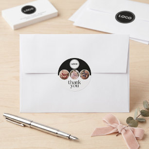 Adesivo Técnico de Unhas 3 Foto Logotipo Preto e Branco Ob