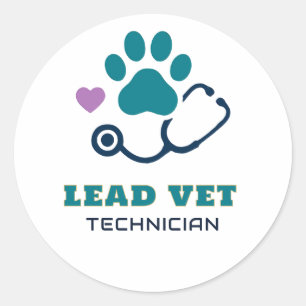 Adesivo 🩺 Técnico Veterinário Líder Equipe Clínica Veteri
