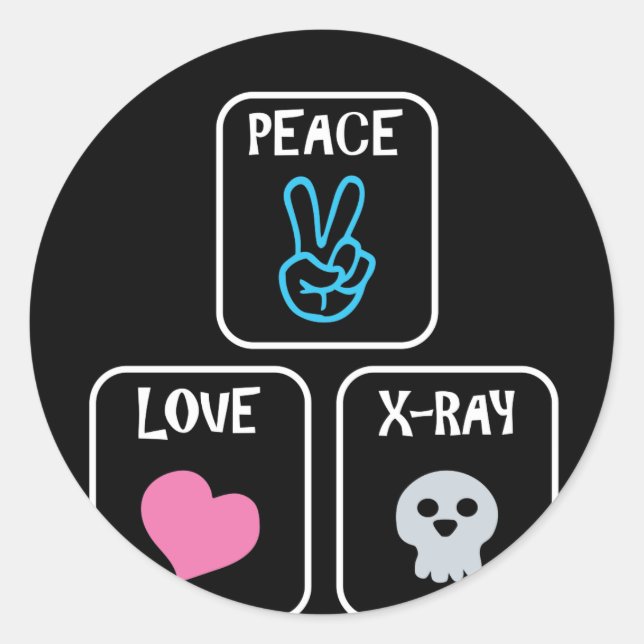 Adesivo Tecnologia de Radiologia de Raios-X do Peace Love (Frente)