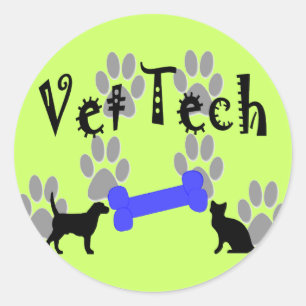 Adesivo TECNOLOGIA do veterinário com osso de cão
