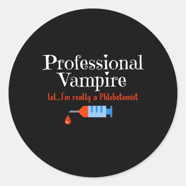 Adesivo Tecnologia Phlebotomist Professional Vampire Phleb (Frente)