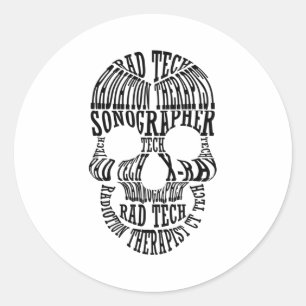 Adesivo Tecnologia Rad Tech Skull Xray Radiology Tech