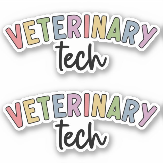 Adesivo Tecnologia Veterinária | Vet Technician Vet Tech (Frente)